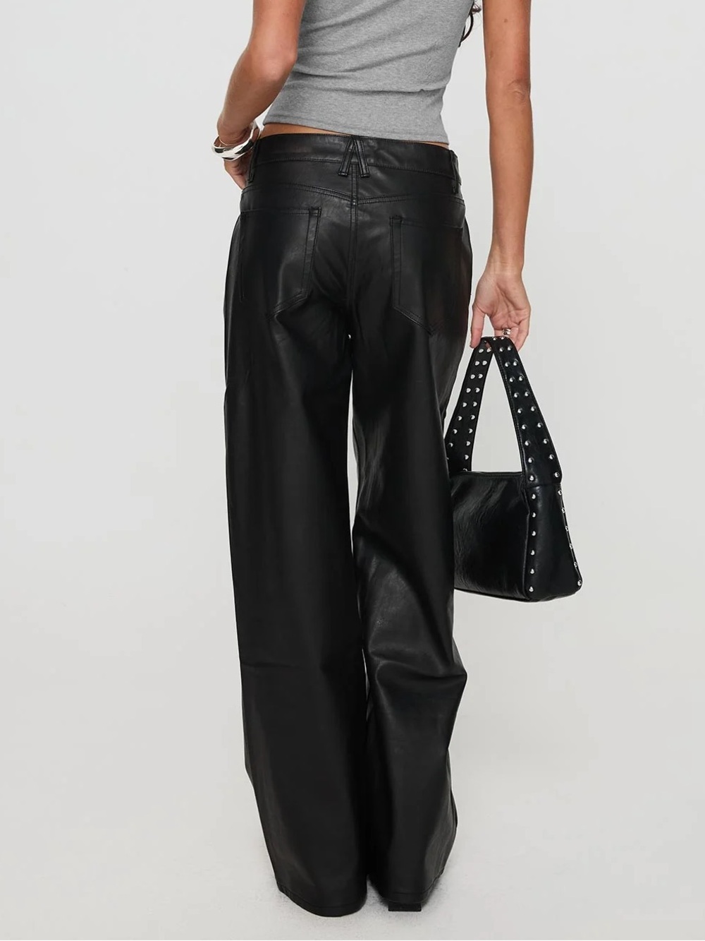 Lioness Top Model Jean in Onyx Faux Leather Size XXS - Picture 3 of 15